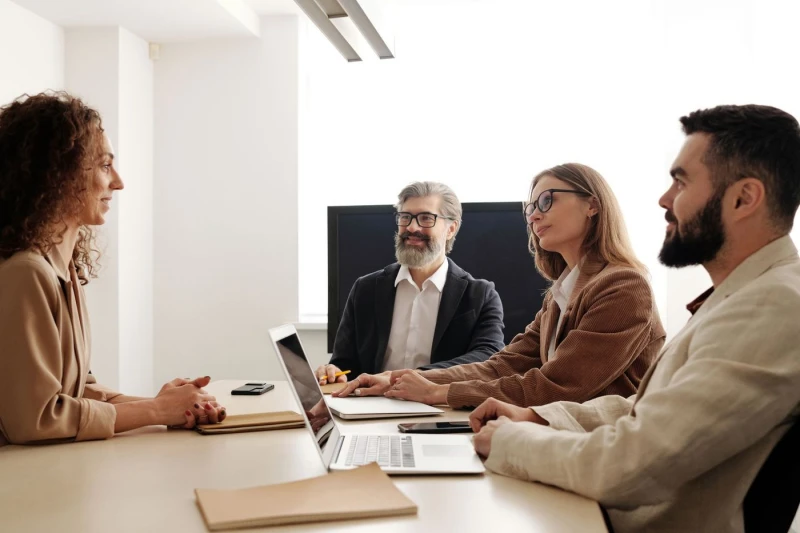 Board meeting reviewing workforce plans
